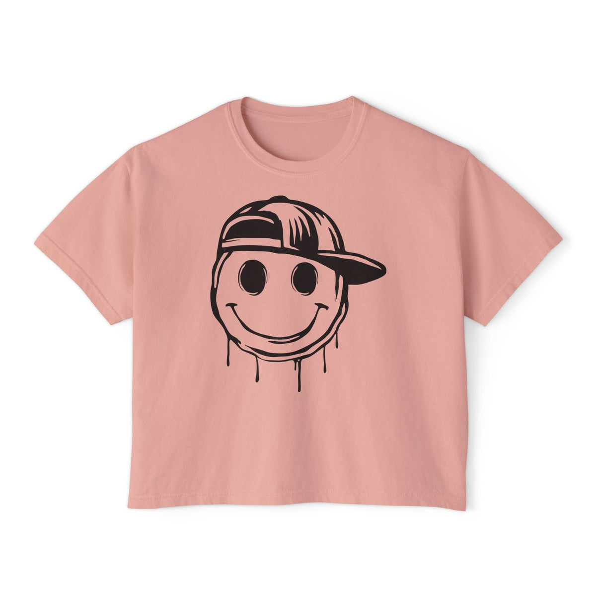 Melty Smiley Face w/Hat Women's Boxy Tee