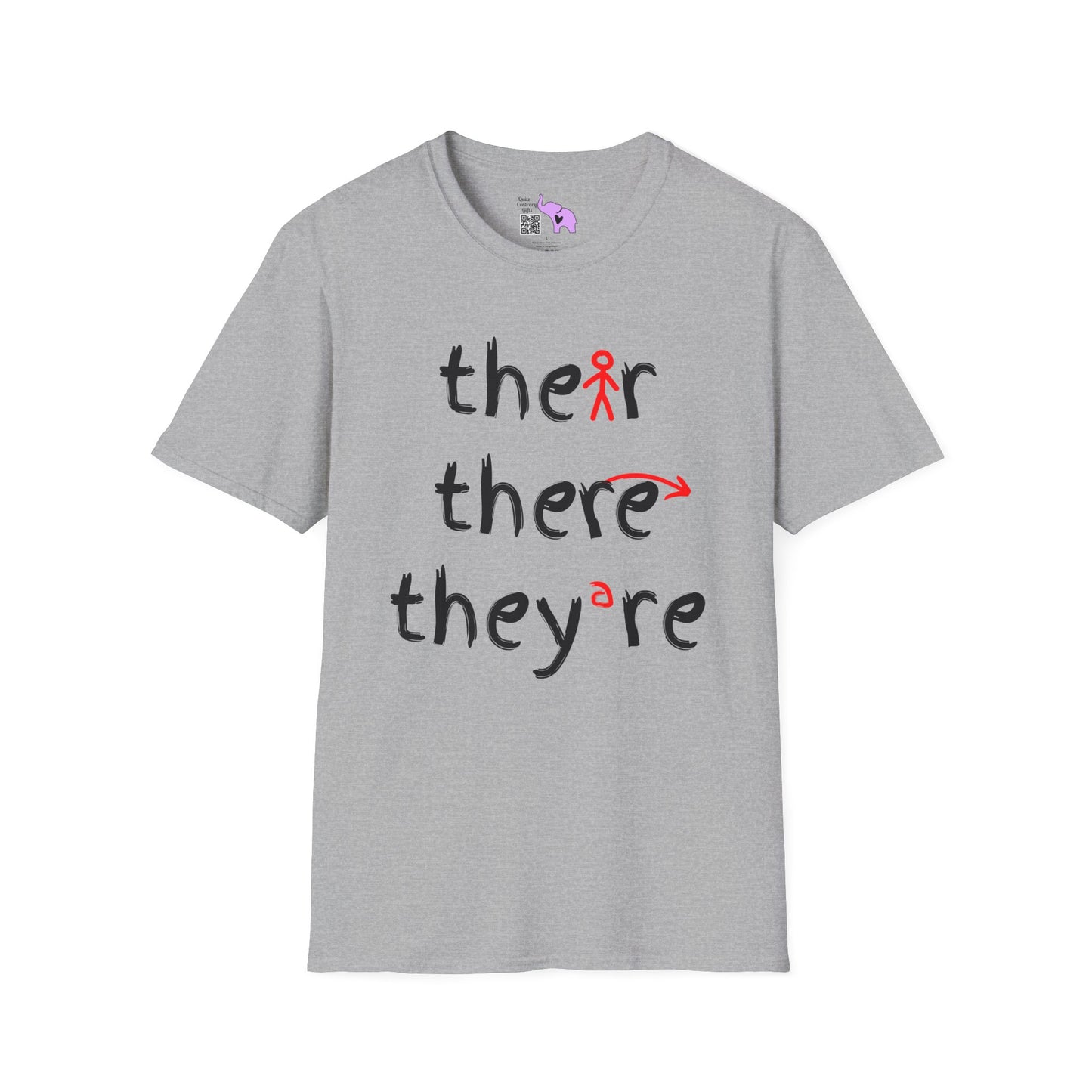 Their There They're Grammar Adult T-shirt
