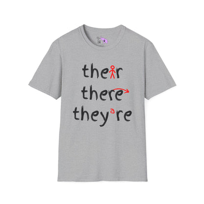 Their There They're Grammar Adult T-shirt