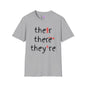 Their There They're Grammar Adult T-shirt