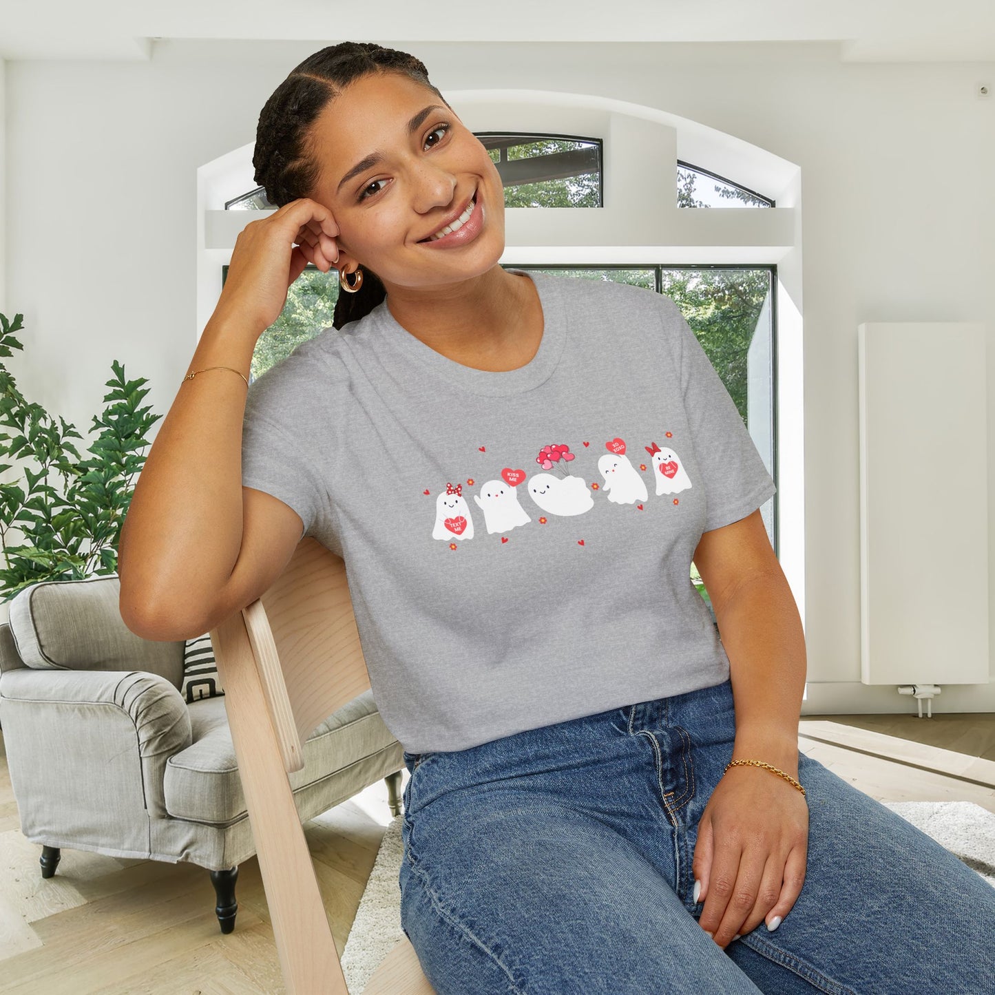 Valentines Ghosts Adult T-shirt