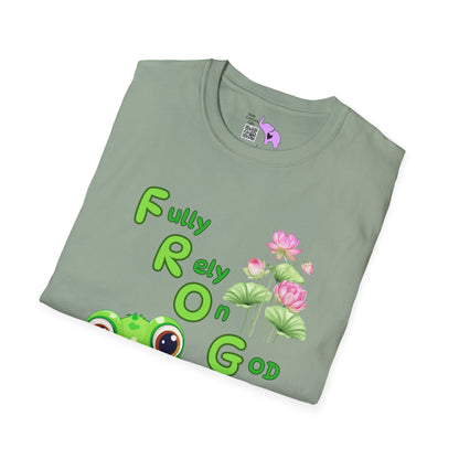 Fully Rely On God Frog Meaning Adult T-shirt
