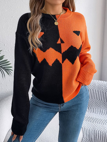Halloween Contrasting Color Sweaters