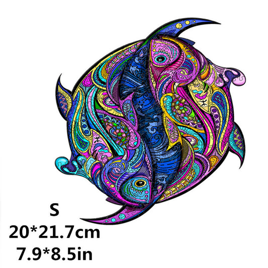 Tropical Harmony Fish Wooden Puzzle – Colorful Ocean Reef Artistic Puzzle
