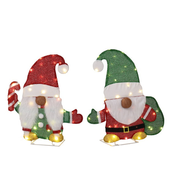 Festive Gnome Glow Christmas Lights Display
