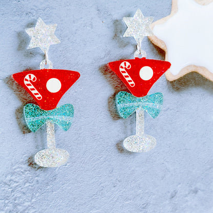 Adorable Acrylic Christmas Earrings With Rhinestones Variety