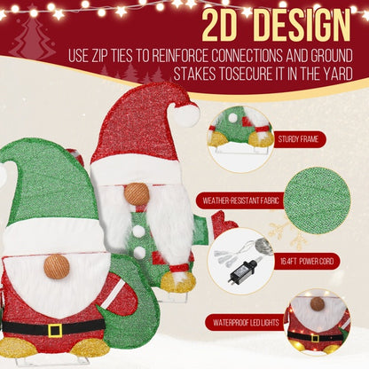 Festive Gnome Glow Christmas Lights Display