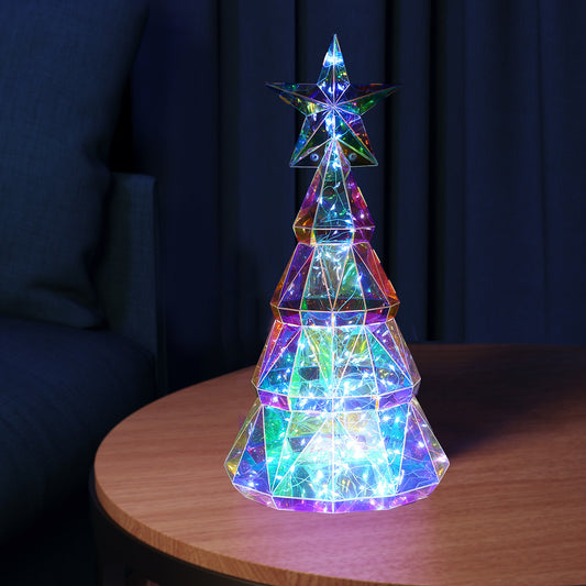 Colorful Iridescent Luminous Christmas Tree