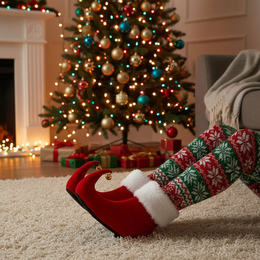 Jingle Elf Shoes – Red or Green Curled-Toe Christmas Boots