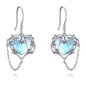 Witches Heart Moonstone Sterling Silver Earrings