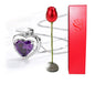 Heart Shaped Crystal Diamond Pendant Rose Head Necklace