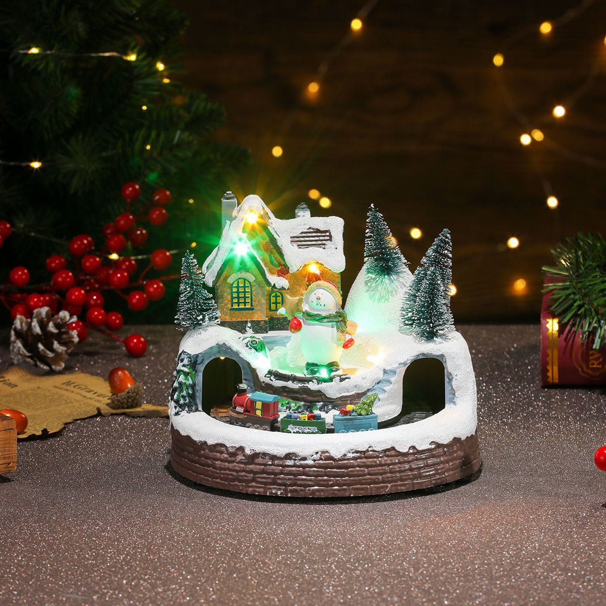 Christmas Village Rotating Light-Up Musical Sets