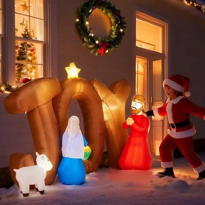 Joy Nativity Scene w/Built-in LED Lights Inflatable