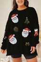 Women's Christmas Sequined Santas Sweatshirt