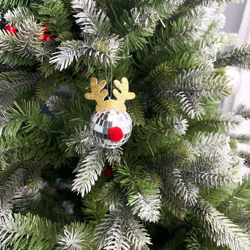 Silver Mirror Reindeer Ornament Set (5 Pcs)