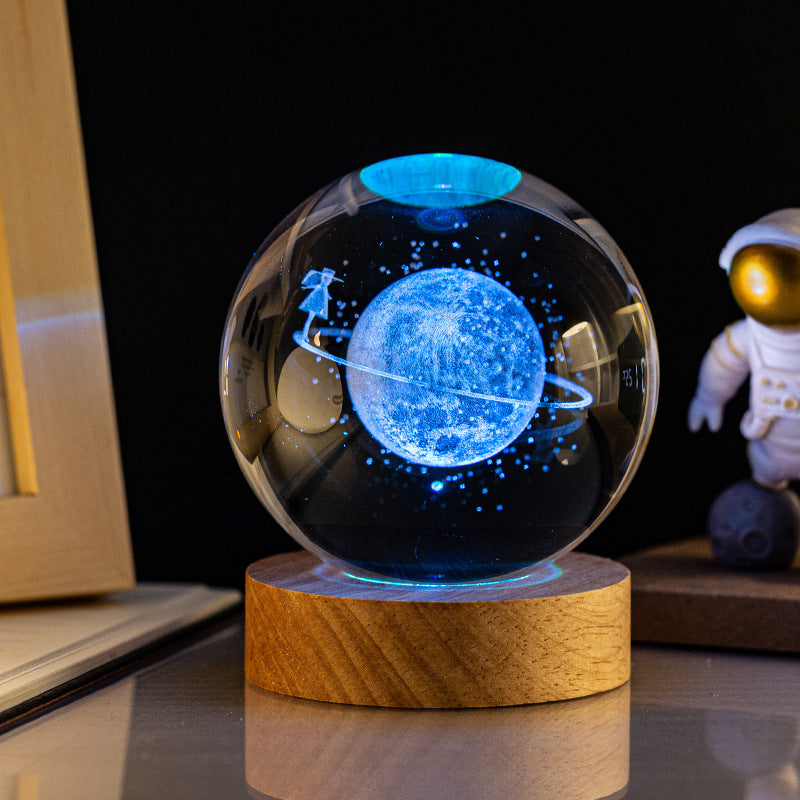 Crystal Ball Night Light: Milky Way, Solar System, Rain Cloud, Astronaut, Christmas, Whale, Heart, Jellyfish