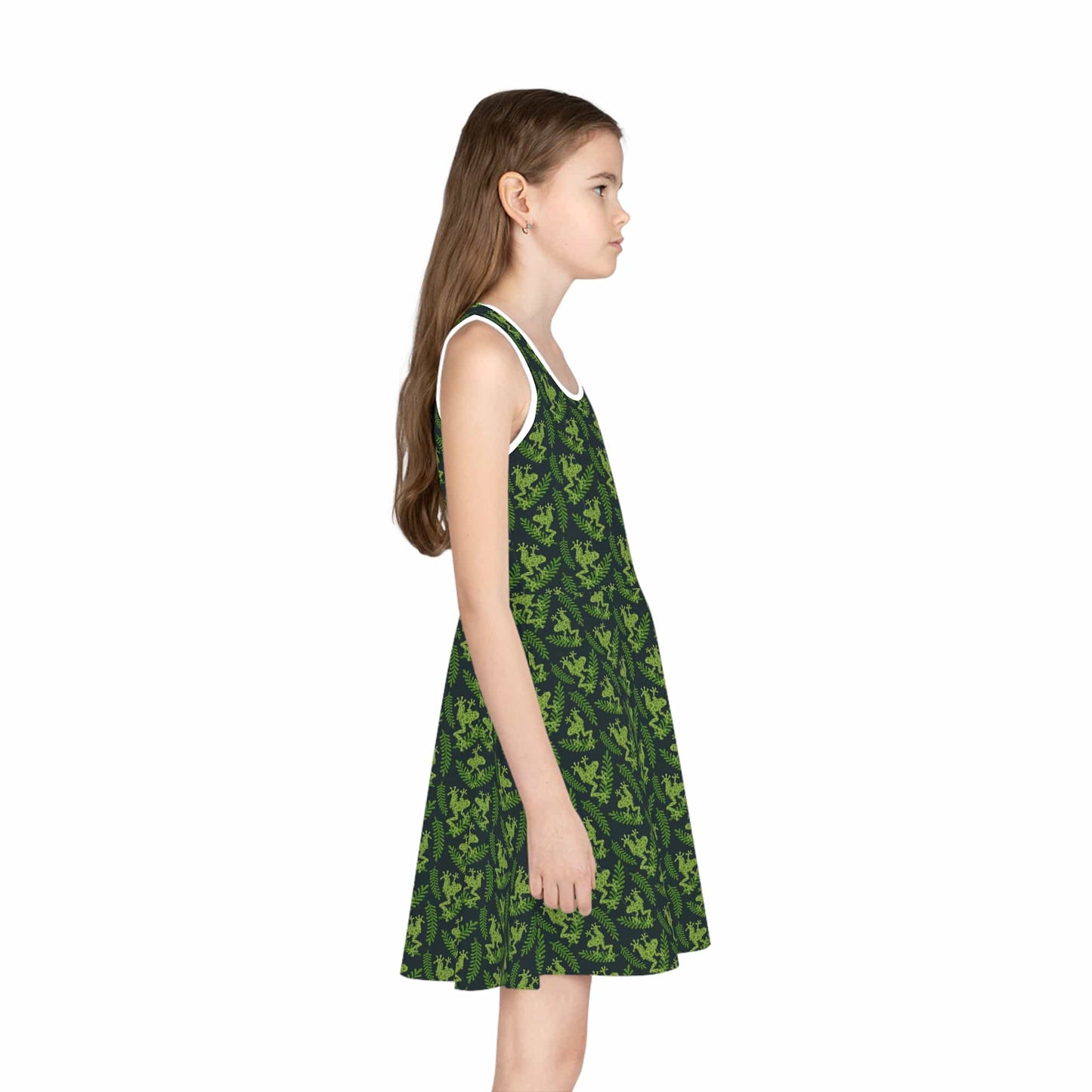 Emerald Canopy Frogs Girls' Sleeveless Sundress