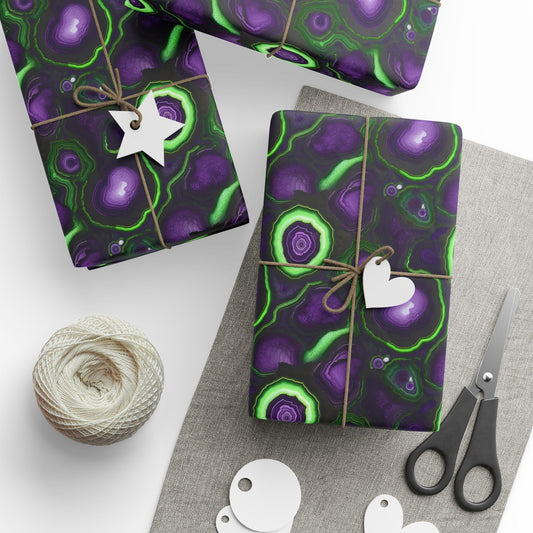 Amethyst & Lime Fracture Wrapping Paper