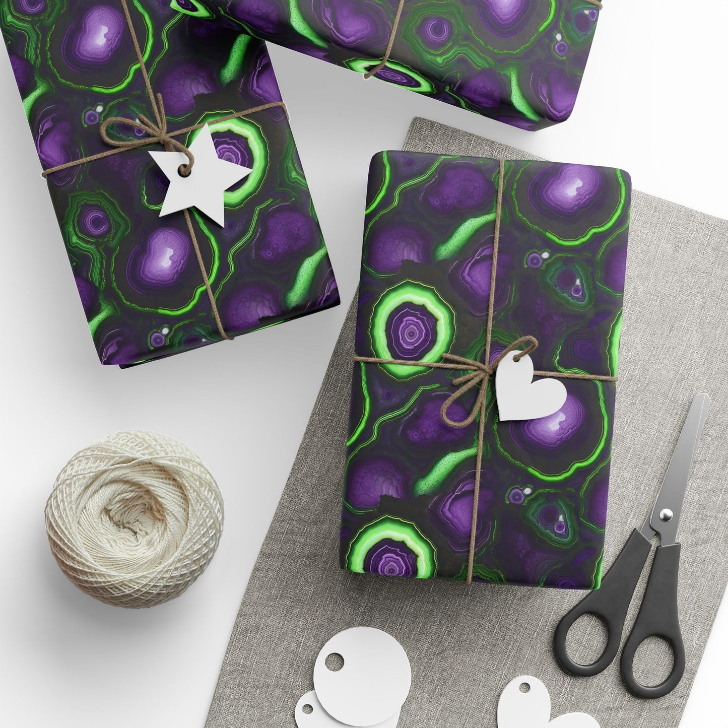 Amethyst & Lime Fracture Wrapping Paper