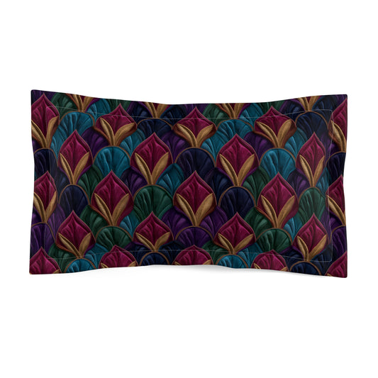 Velvet Night Garden Print Microfiber Pillow Sham