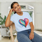 Blushing Rainbow Heart Adult T-shirt