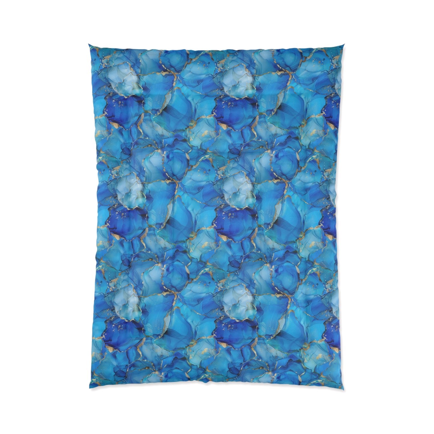Turquoise Marble Print Comforter
