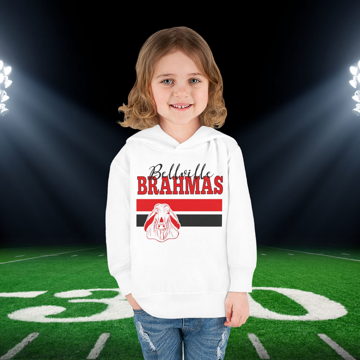 Ballville Brahmas w/Mascot & Stripes Toddler Hoodie