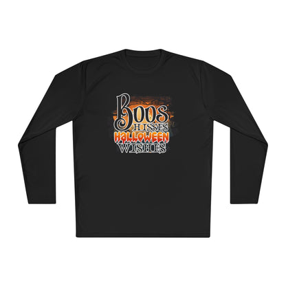 Boos Hisses Halloween Wishes Adult Long Sleeve Tee