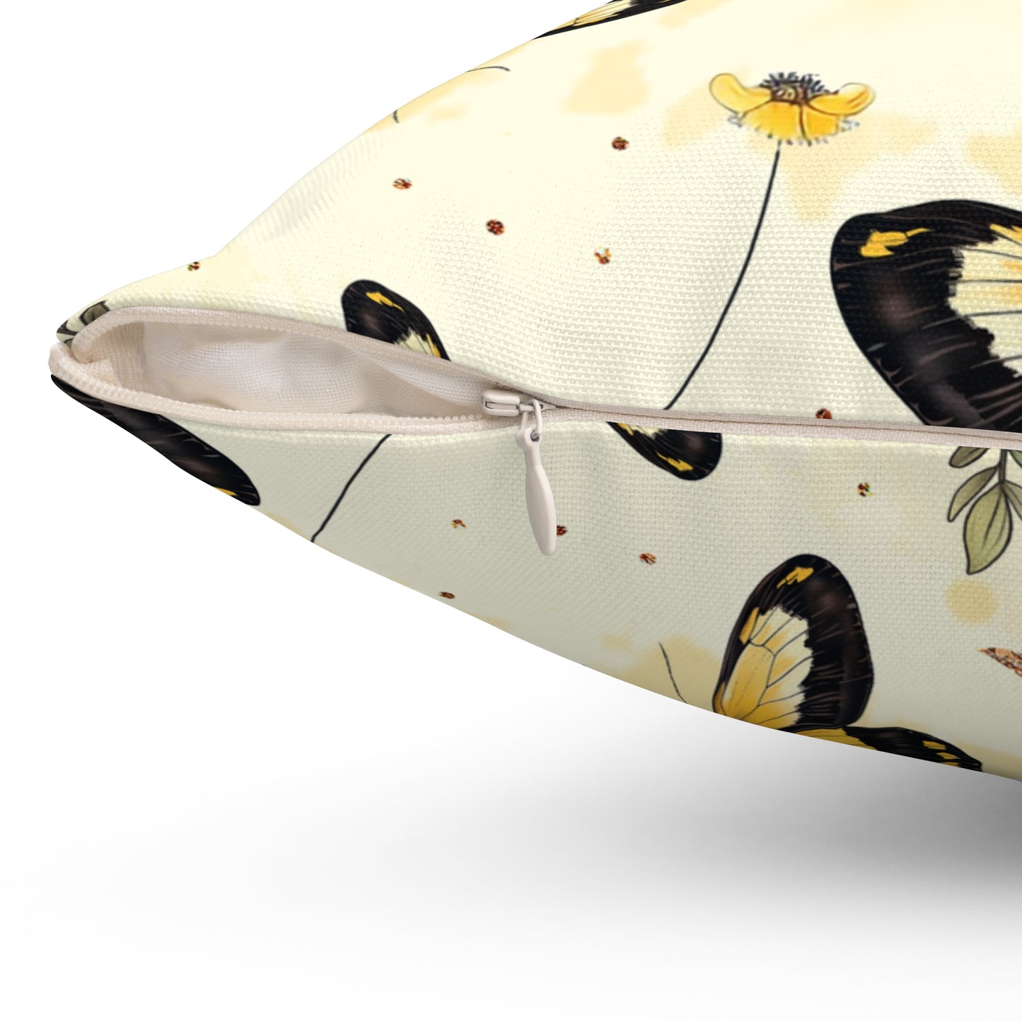 Sunlit Butterfly Bloom Throw Pillow