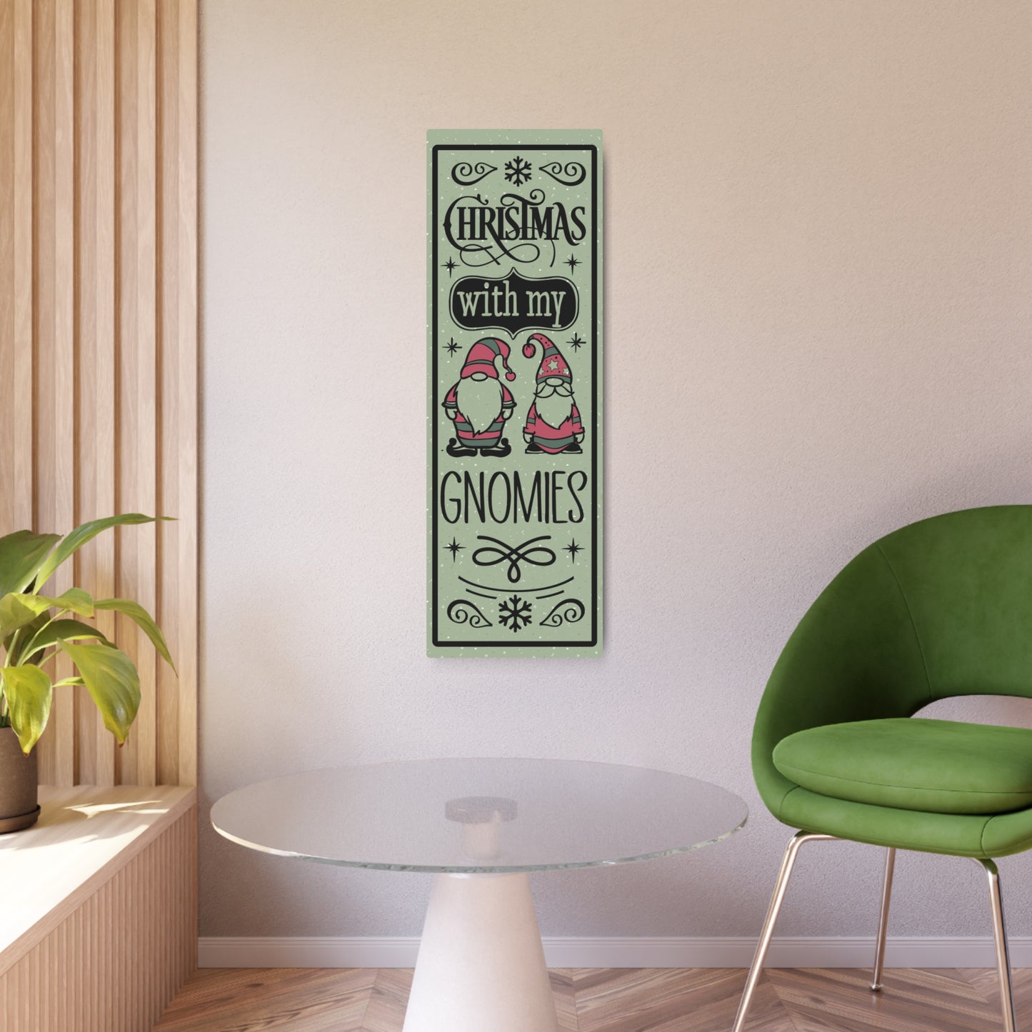 Christmas With My Gnomies Metal Door Art Sign
