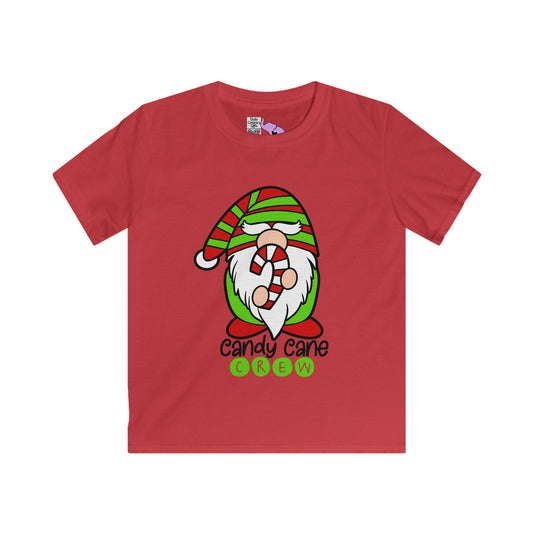 Candy Cane Crew Gnome Youth Softstyle Tee