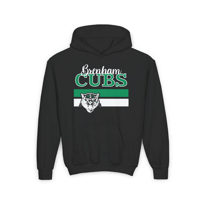 Brenham Cubs w/Mascot & Stripes Mascot Youth Heavy Blend Hoodie