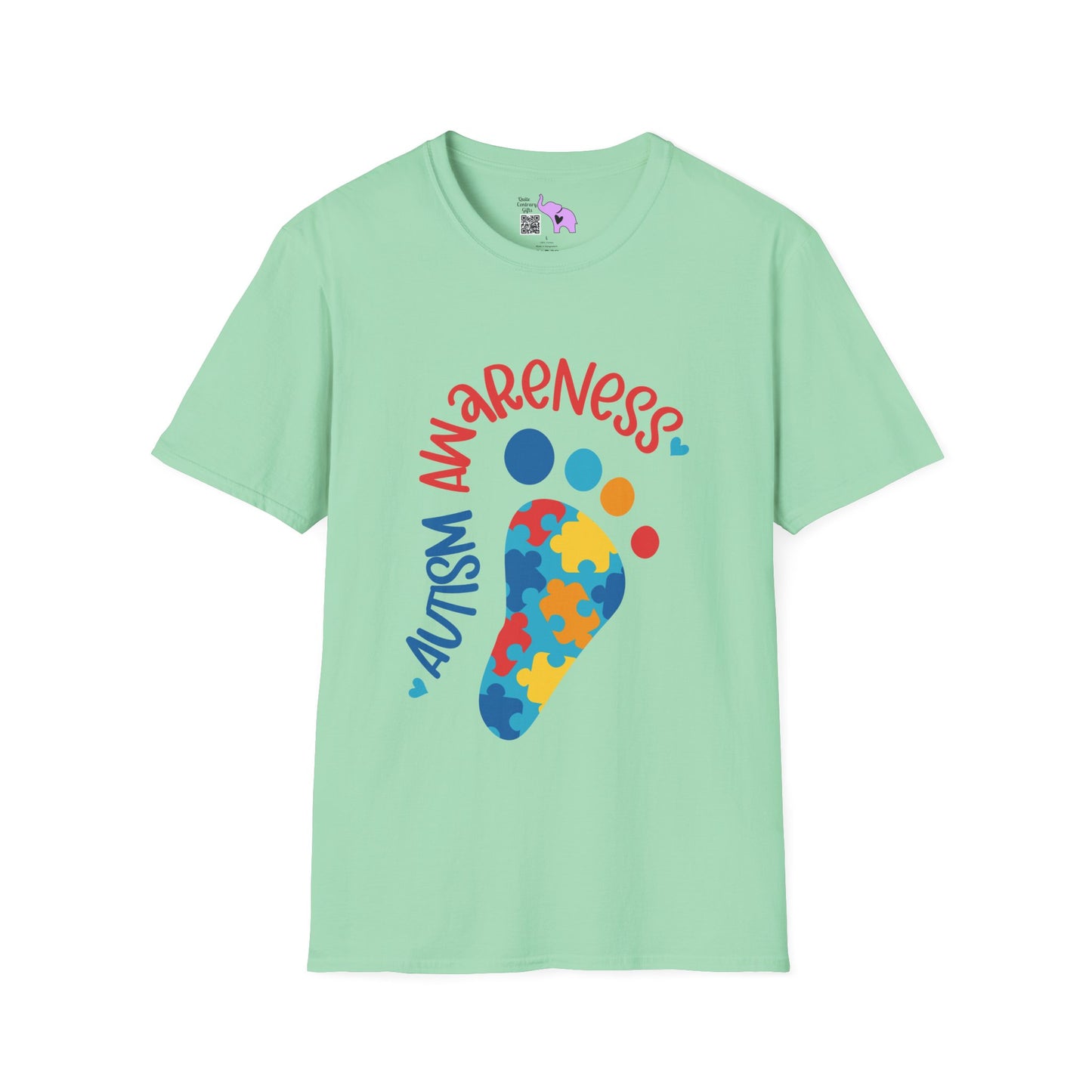 Autism Awarness (Footprint) Adult T-shirt