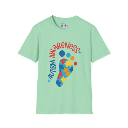 Autism Awarness (Footprint) Adult T-shirt