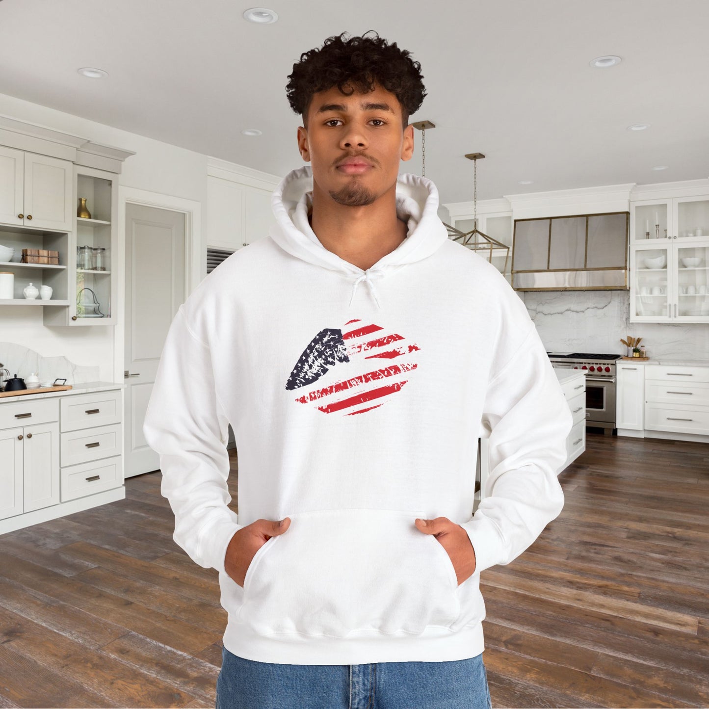 American Flag Lips Heavy Blend™ Hooded Sweatshirt
