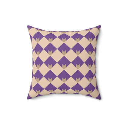 Diamond Bloom-Amethyst & Cream Throw Pillow