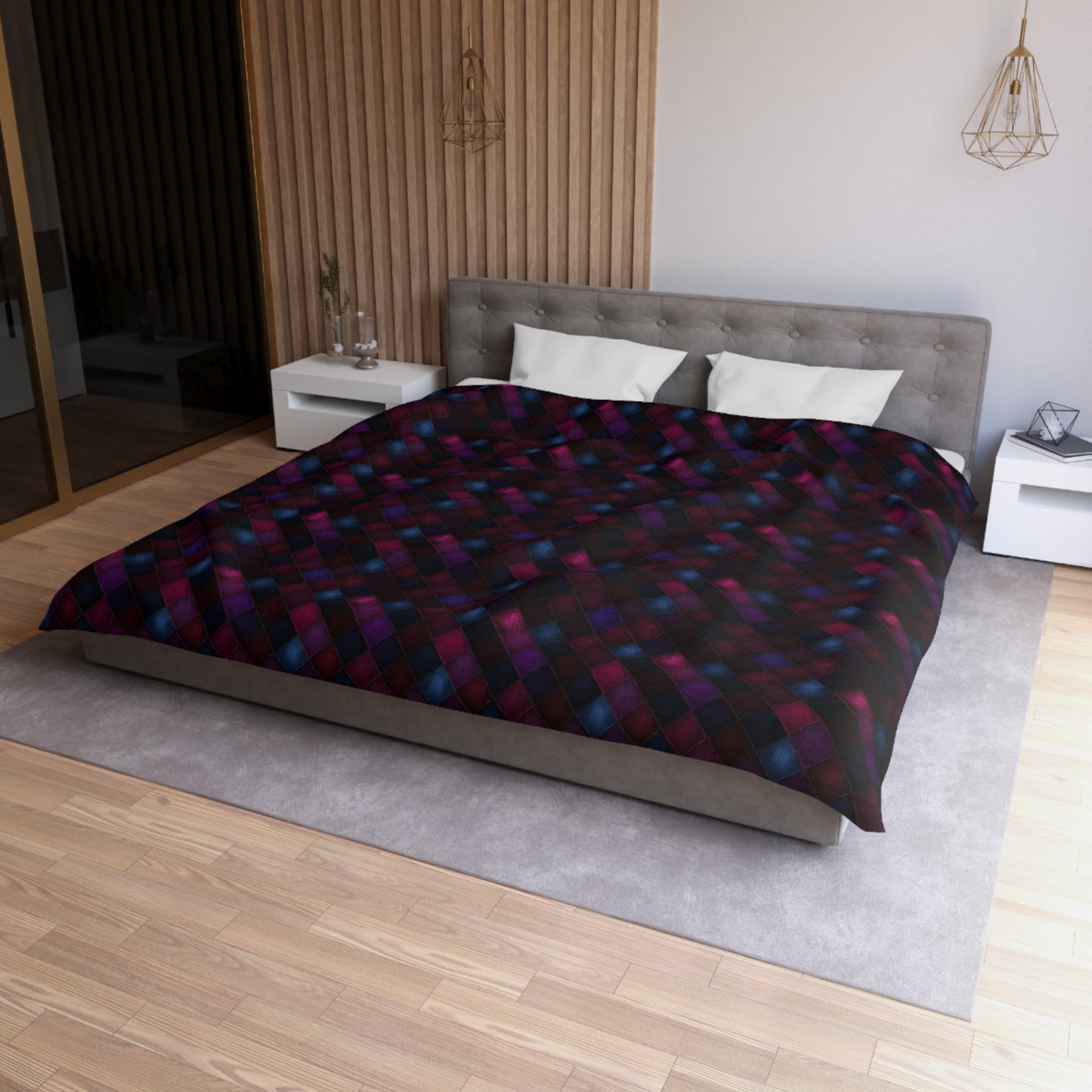Velvet Patchwork Print Duvet Bedding Set