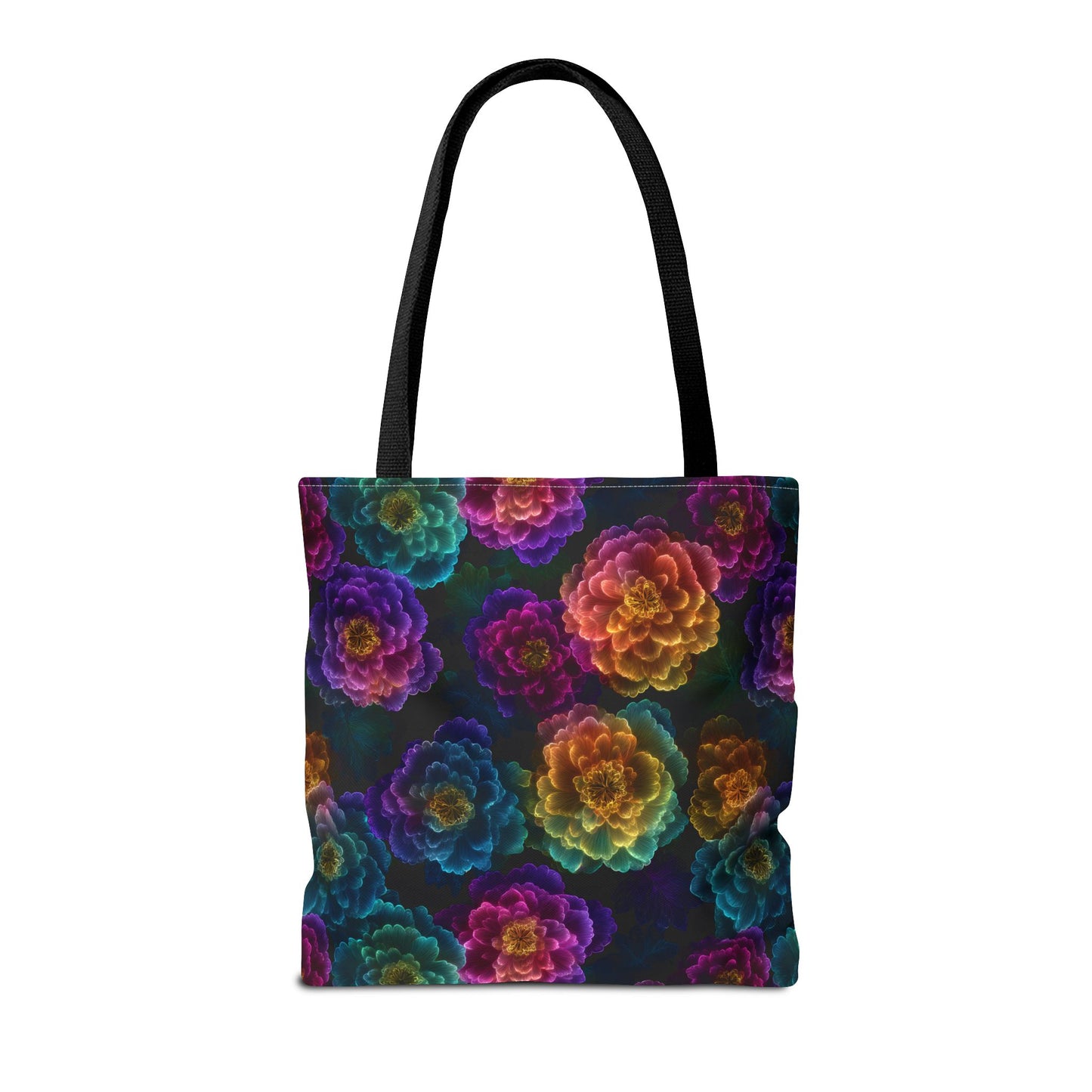 Neon Whisper Blooms Canvas Tote Bag