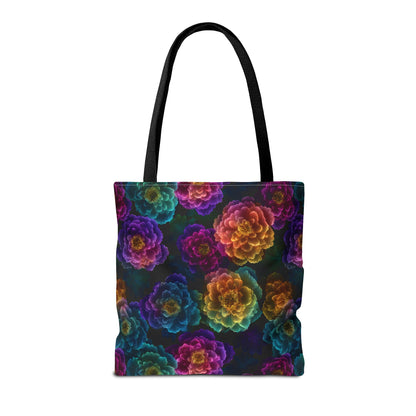 Neon Whisper Blooms Canvas Tote Bag