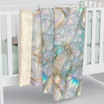 Green Opalescent Dreams Sherpa Fleece Blanket