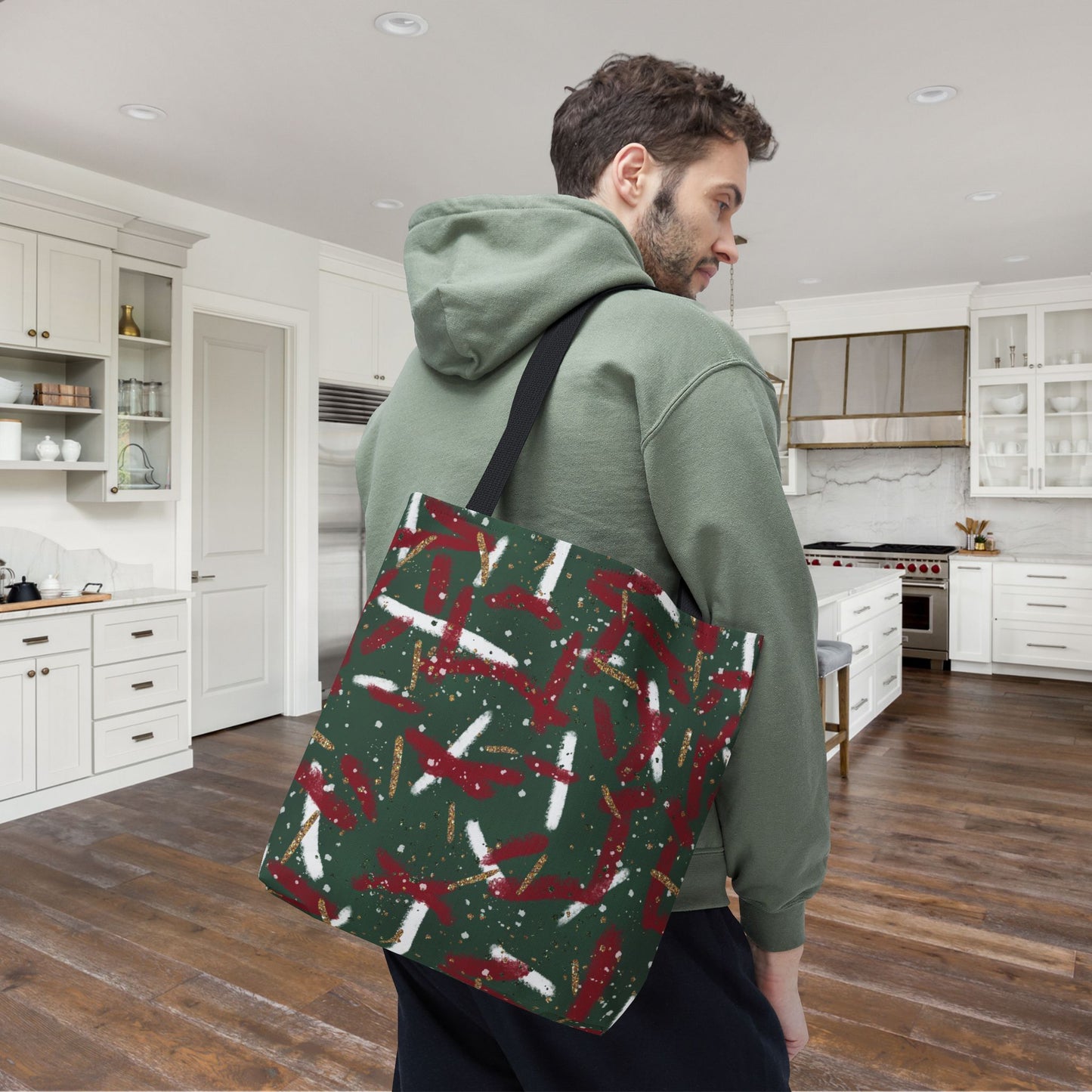 Holiday Brushstrokes Canvas Tote Bag