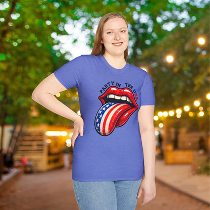 Party in the USA (Tongue) Adult T-shirt