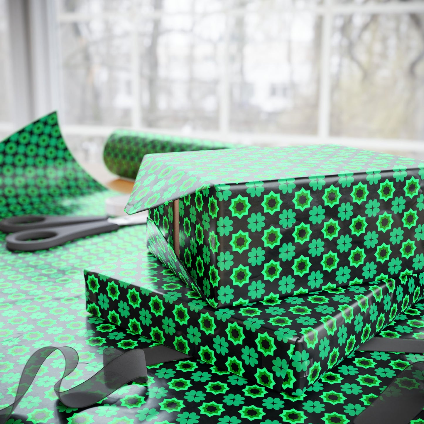 Clover Bloom Burst Wrapping Paper