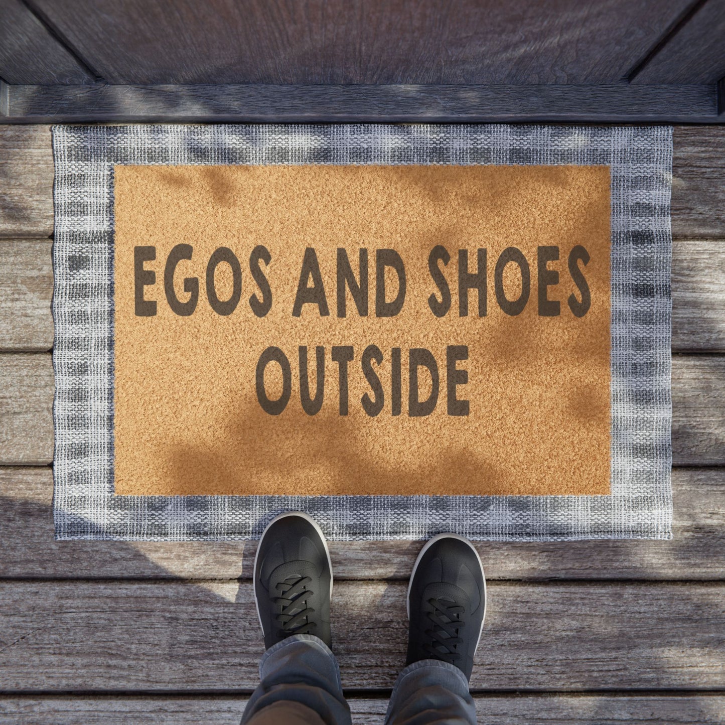 Egos And Shoes Outside Coconut Fiber Doormat