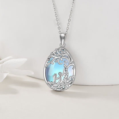 Sterling Silver Moonstone Tree of Life Mother Necklace