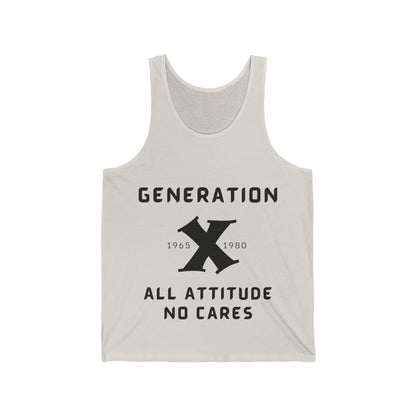 GenX All Attitude No Cares w/Years Unisex Jersey Tank