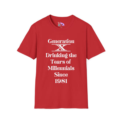 GenX Drinking Millennial Tears Adult T-shirt