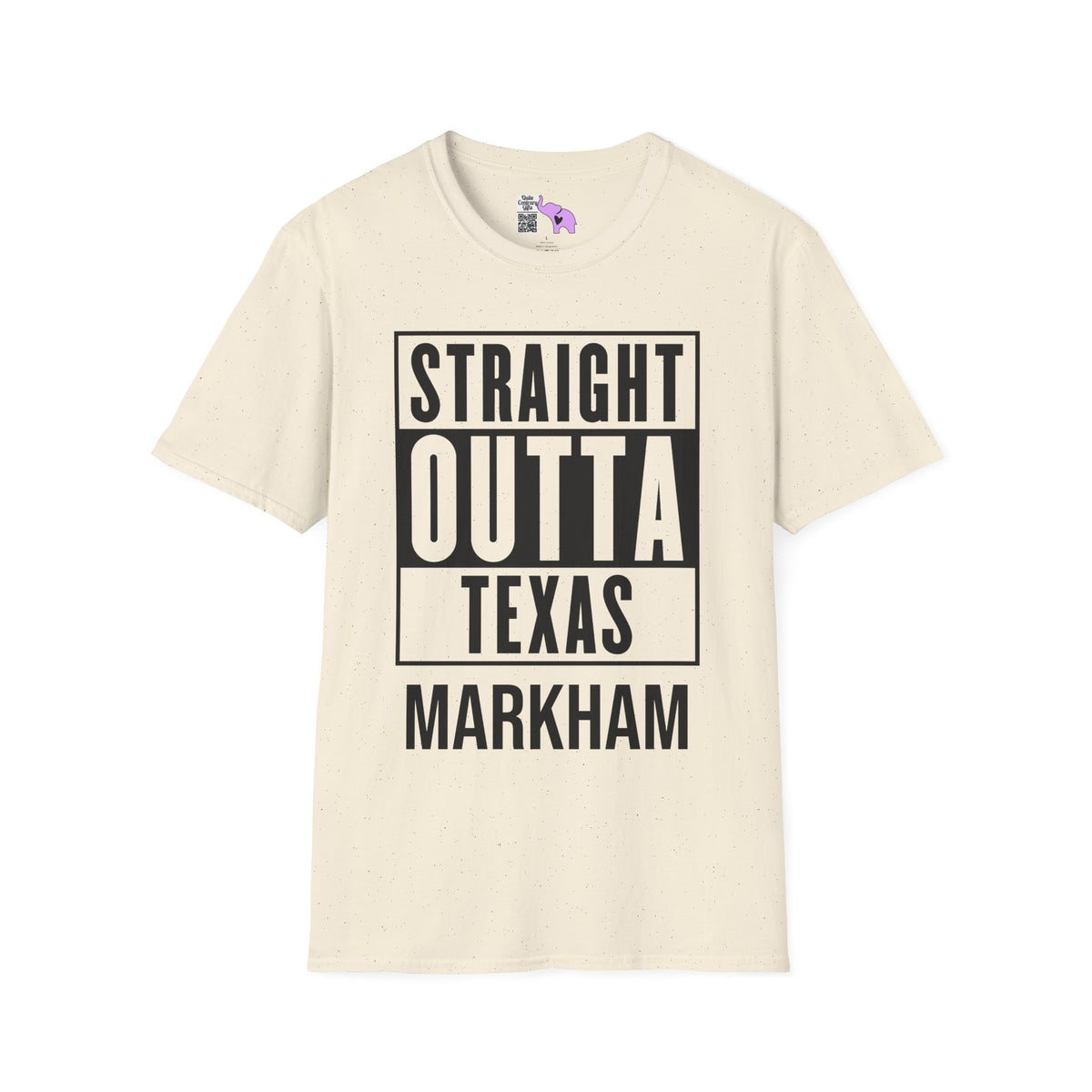 Straight Outta Texas (Light Colors, Black Text) Adult T-shirt