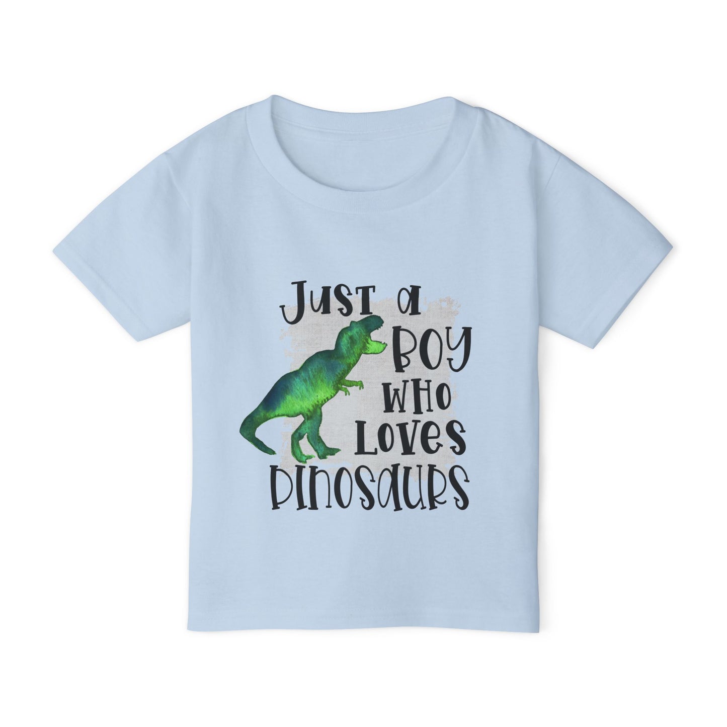 Just A Boy Who Loves Dinosaurs Heavy Cotton™ Toddler T-shirt