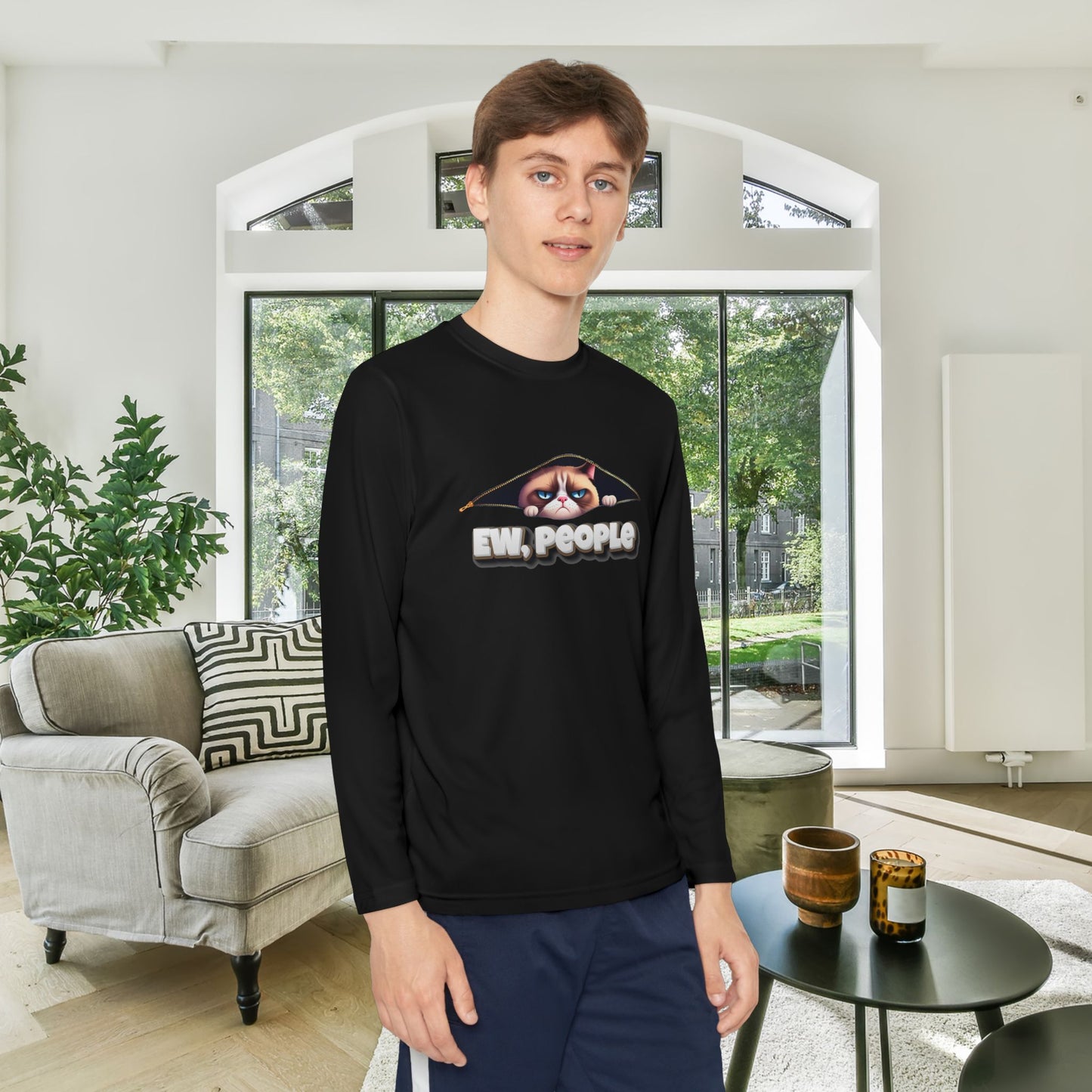 Ew People (Grumpy Cat) Youth Long Sleeve Tee